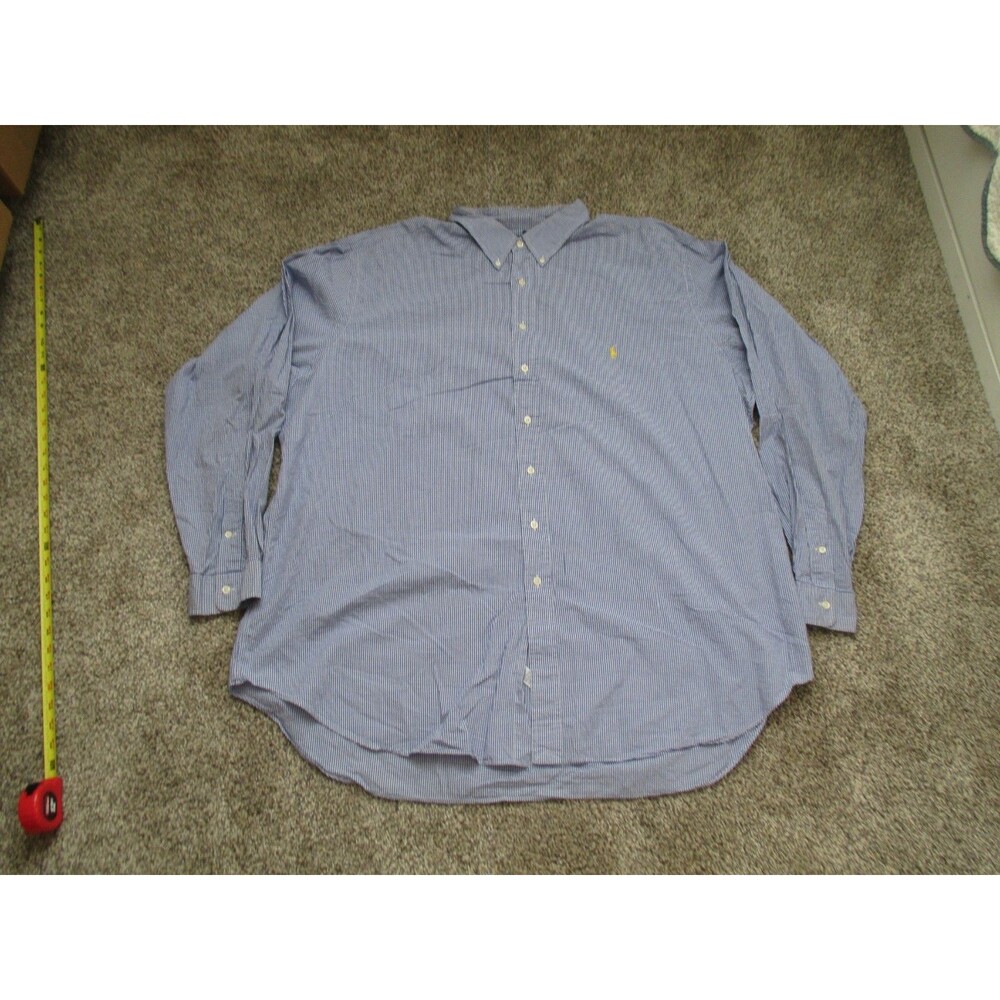 Ralph Lauren Men's 3XLT Blue/White Check Button-Down Collar Long Sleeve Shirt